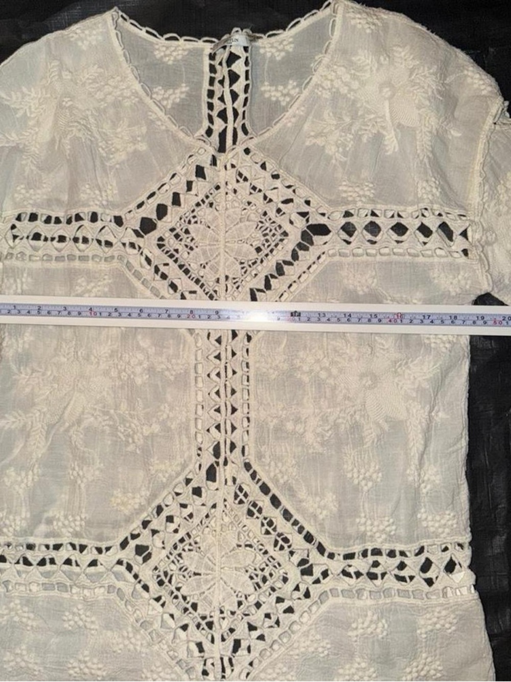 Crochet Lace Tunic Top - Grifflin Paris Size M/L - Picture 3 of 6